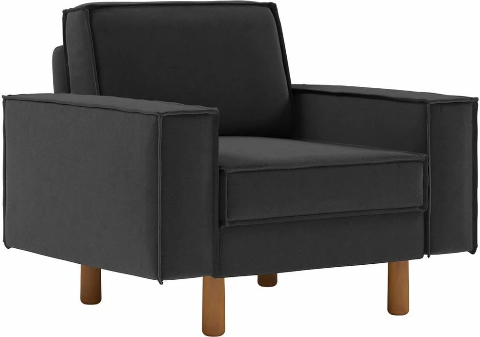 Karrige një vendëshe Atelier del Sofa, ngjyrë gri e natës, këmbë dru arre, Sparrow 1