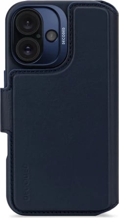 Mbështjellës Decoded me portofol të ndashëm, për iPhone 16, MagSafe, Lëkurë, Kaltër