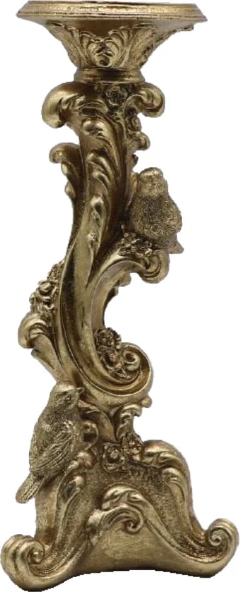 Mbajtës qirinjsh DULAD, polirezine, ngjyrë ari, 14x13x30 cm