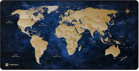 Mauspad Natec World Deep Blue NPO-2243, 800x400 mm, Blu