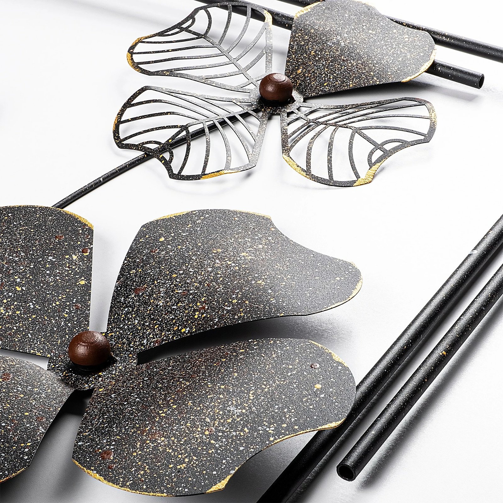 Aksesor dekorativ metalik për mur, Wallity, Weinan 2, shumëngjyrësh, 50x70x4cm