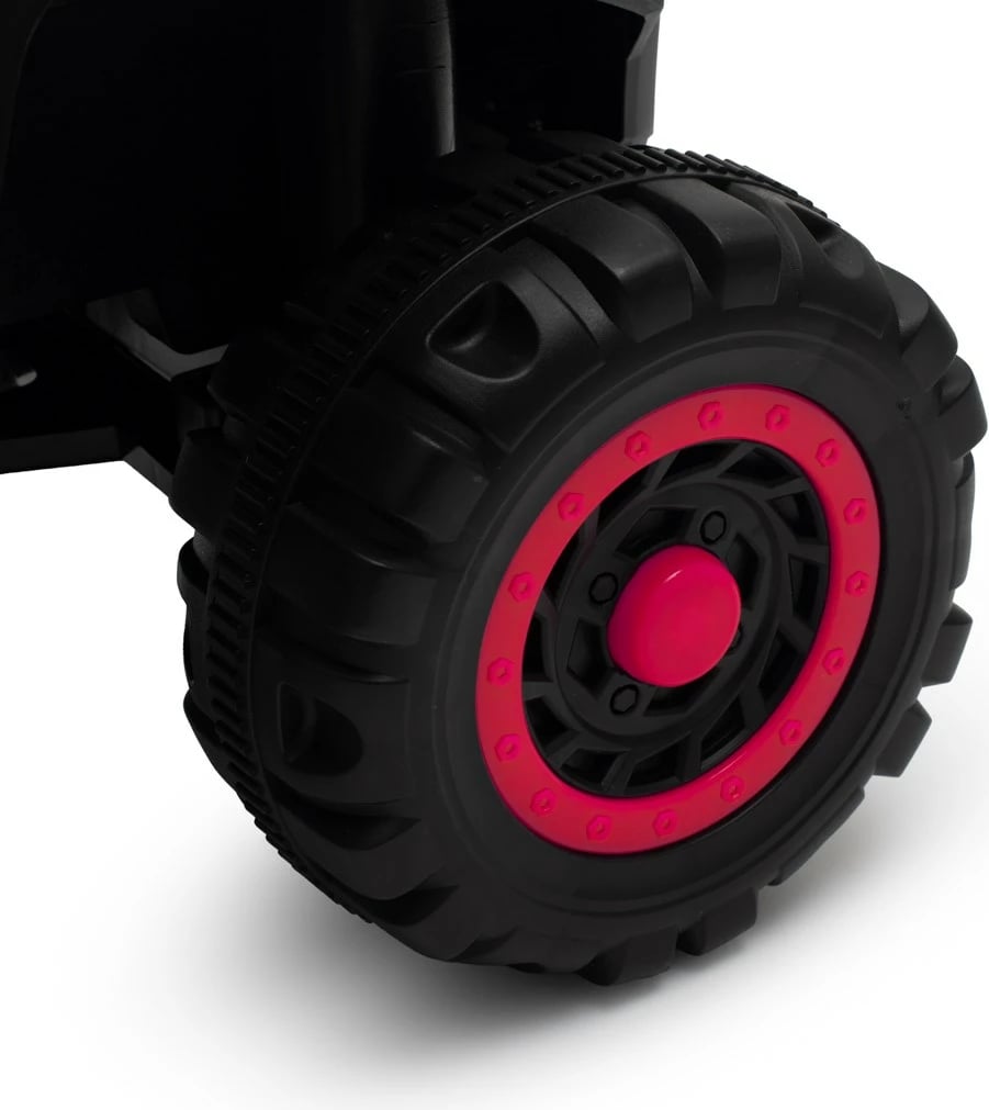 ride-on elektrik për fëmijë, Baby Mix Ruggy, motor 18W, bateri 6V, shufër shtytëse prindërore, deri 30 kg, e kuqe