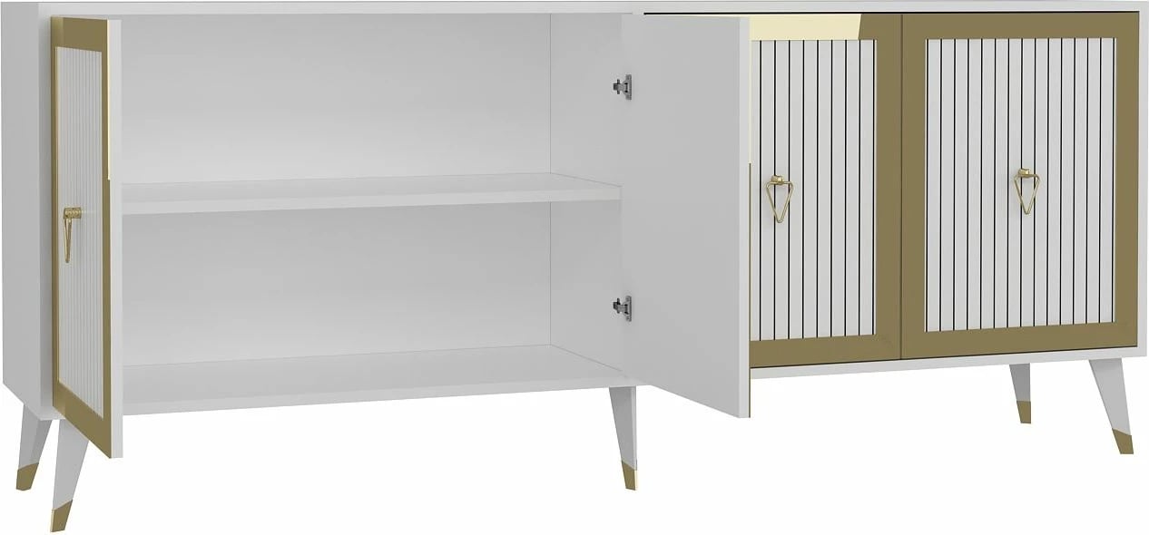 Konsolë dekorative, e bardhë dhe ari, Skye Decor, 180x78.6x35cm