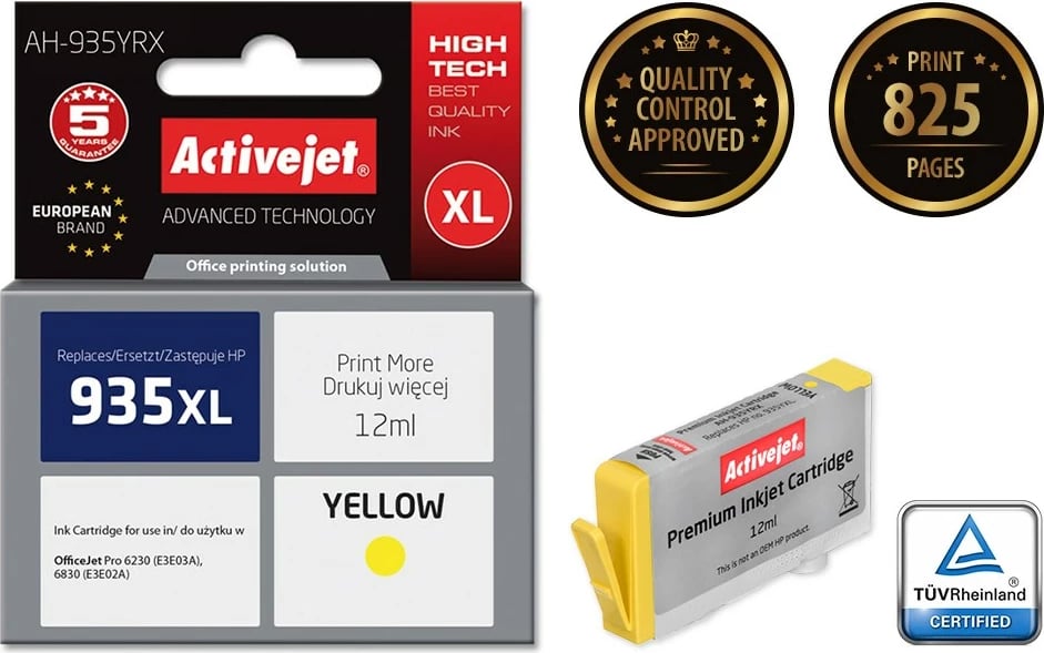 Ngjyrë zëvëndësuese Activejet AH-935YRX për printer HP, e verdhë