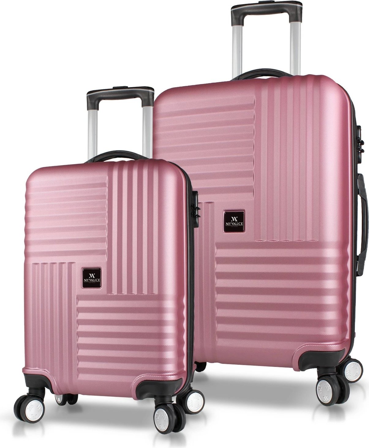 Set valixhesh (2 copë), ngjyrë rozë e artë, Zoozie Bags, 8210