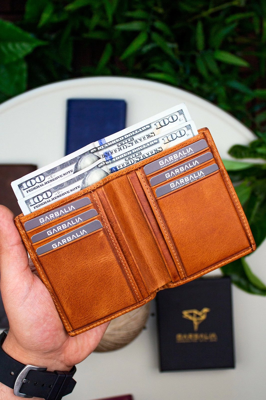 Mbajtës kartelash lëkure, ngjyrë tan, Zoozie Bags, Utah