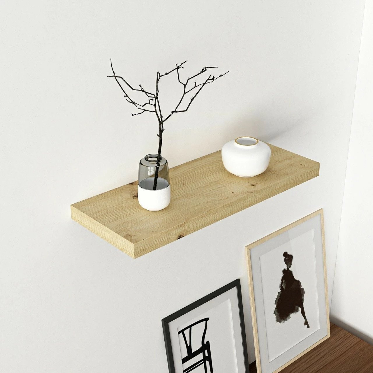 Raft muri, ngjyrë e bardhë, Skye Decor Gizli 60