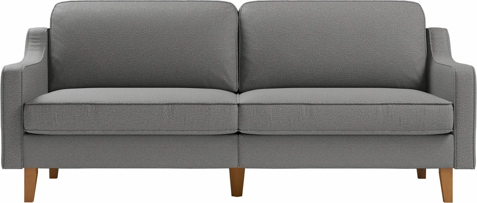 Divan treshe, ngjyrë obsidian, këmbë dru arre, Robin 3