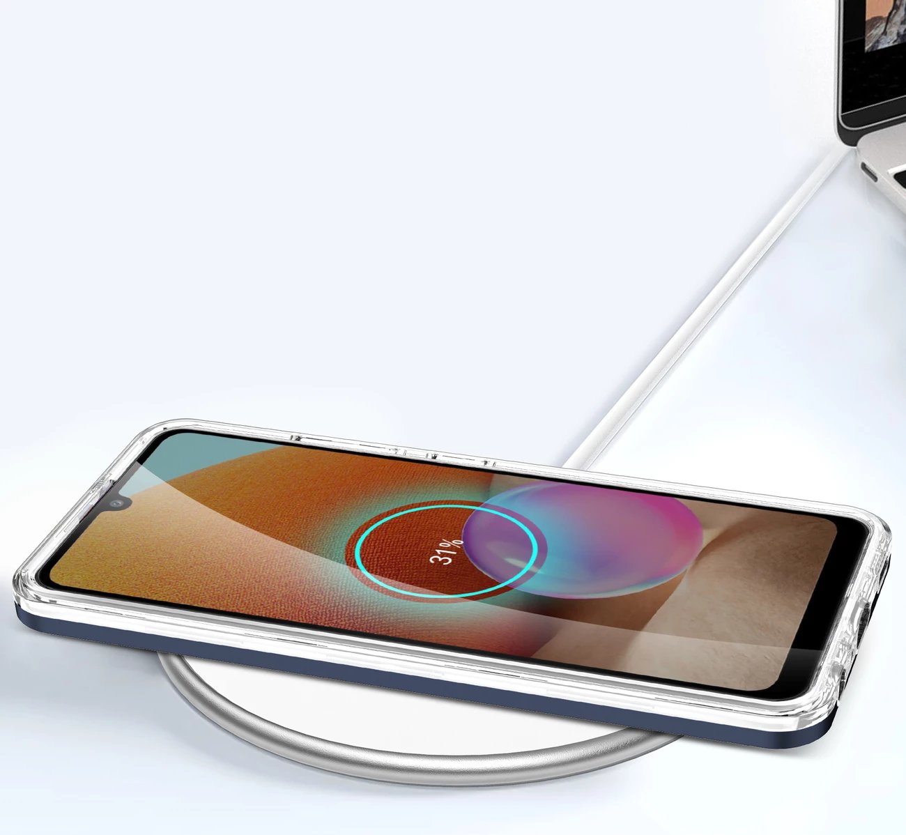 Mbështjellës Hurtel Hybrid Armor Clear 3 in 1 për Samsung Galaxy A72, Transparent/Blue