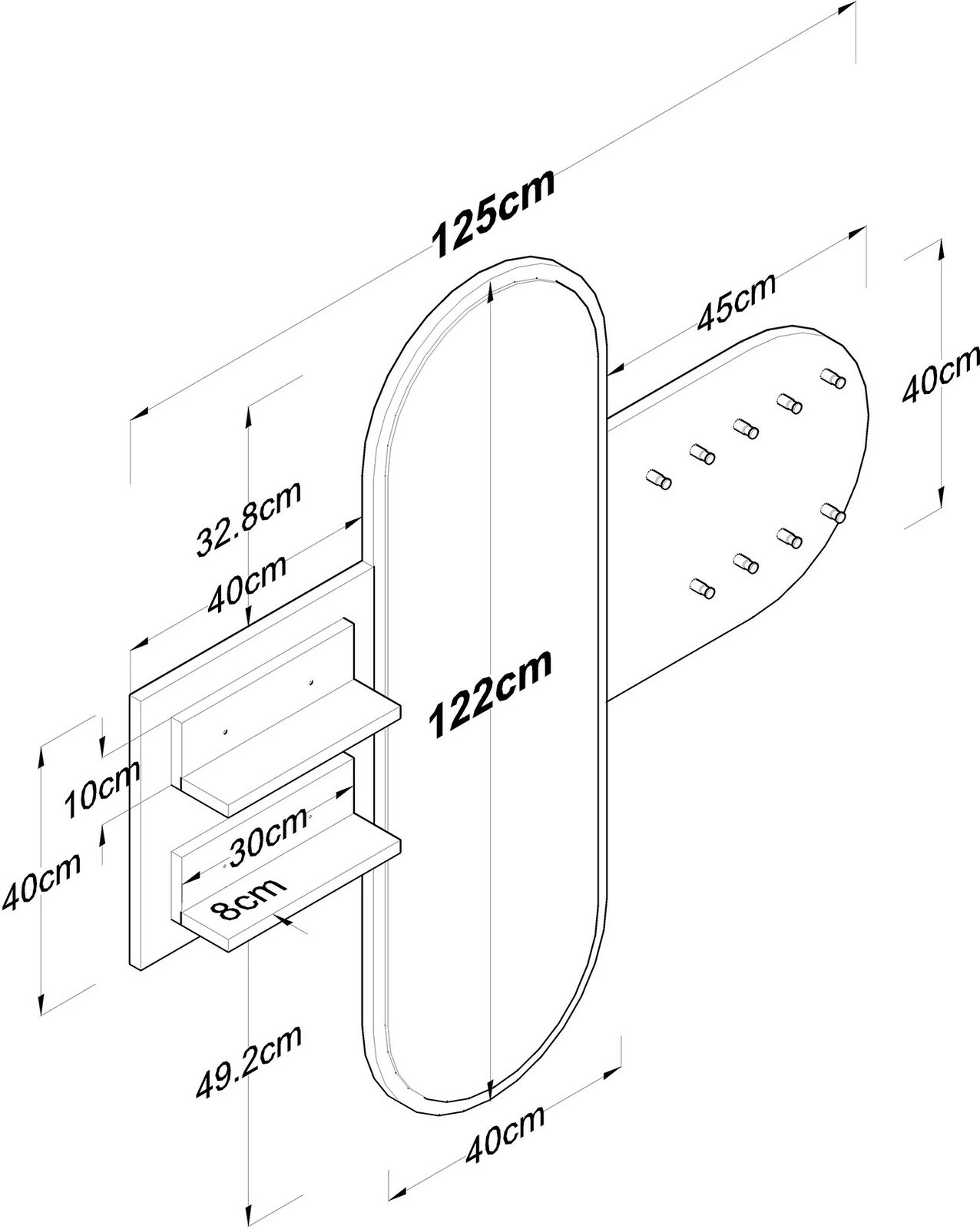 Stendë për korridor Hanah Home, P3 - 2445, e bardhë dhe arre