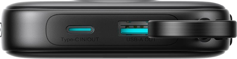 Powerbank Joyroom JR-PBF17 10000mAh 22.5W me kabllo USB-C të integruar + kabllo USB-C 25cm, e zezë