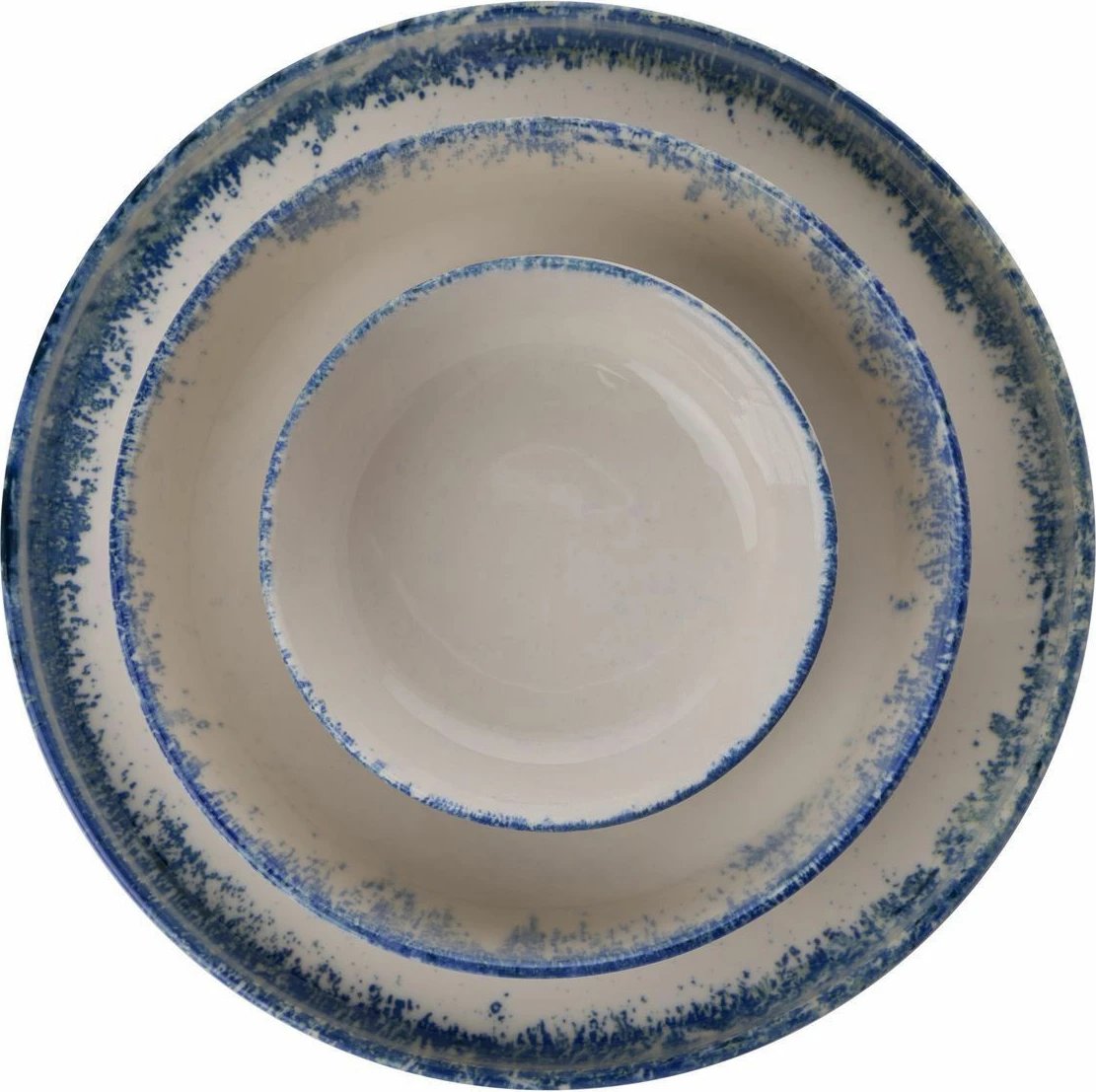 Set enësh për drekë (24 copë), Hermia Concept, Roundy, ngjyrë bardhë e kaltër