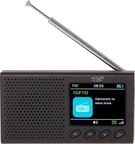 Radio portative, Adler AD1198, Bluetooth 5.0, FM RDS 20 preset, altoparlant 3W, ekran me ngjyra, e zezë