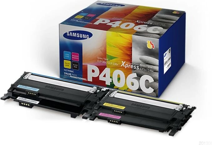 Toner set, Samsung CLT-P406C (SU375A), 4 copë, rendiment 1.100–1.700 faqe, origjinal, shumëngjyrësh (CMYK)
