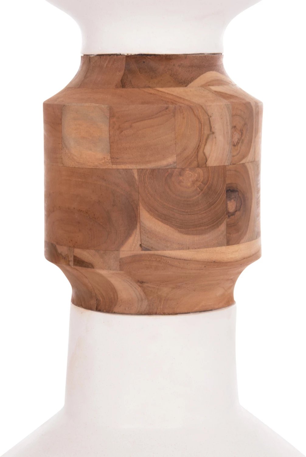 Vazo dekorative për dysheme NEBULA, fibër-cement, dru tik, e bardhë, Φ60x115cm