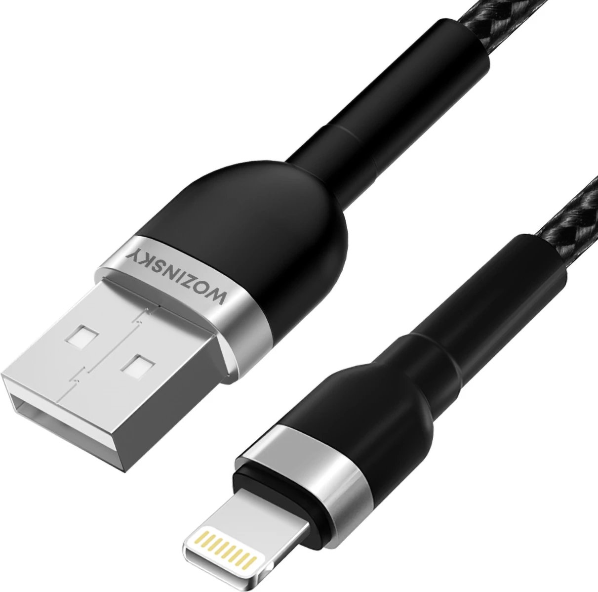 Kabllo karikimi Wozinsky WNBAL1, USB-A në Lightning, 1 m, najlon, e zezë