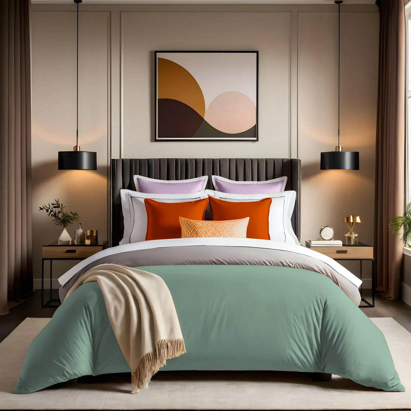 Mbulesë jorgani njëpersonëshe Ranforce, ngjyrë e gjelbër, L'essentiel, Tonne Mixte - Lola