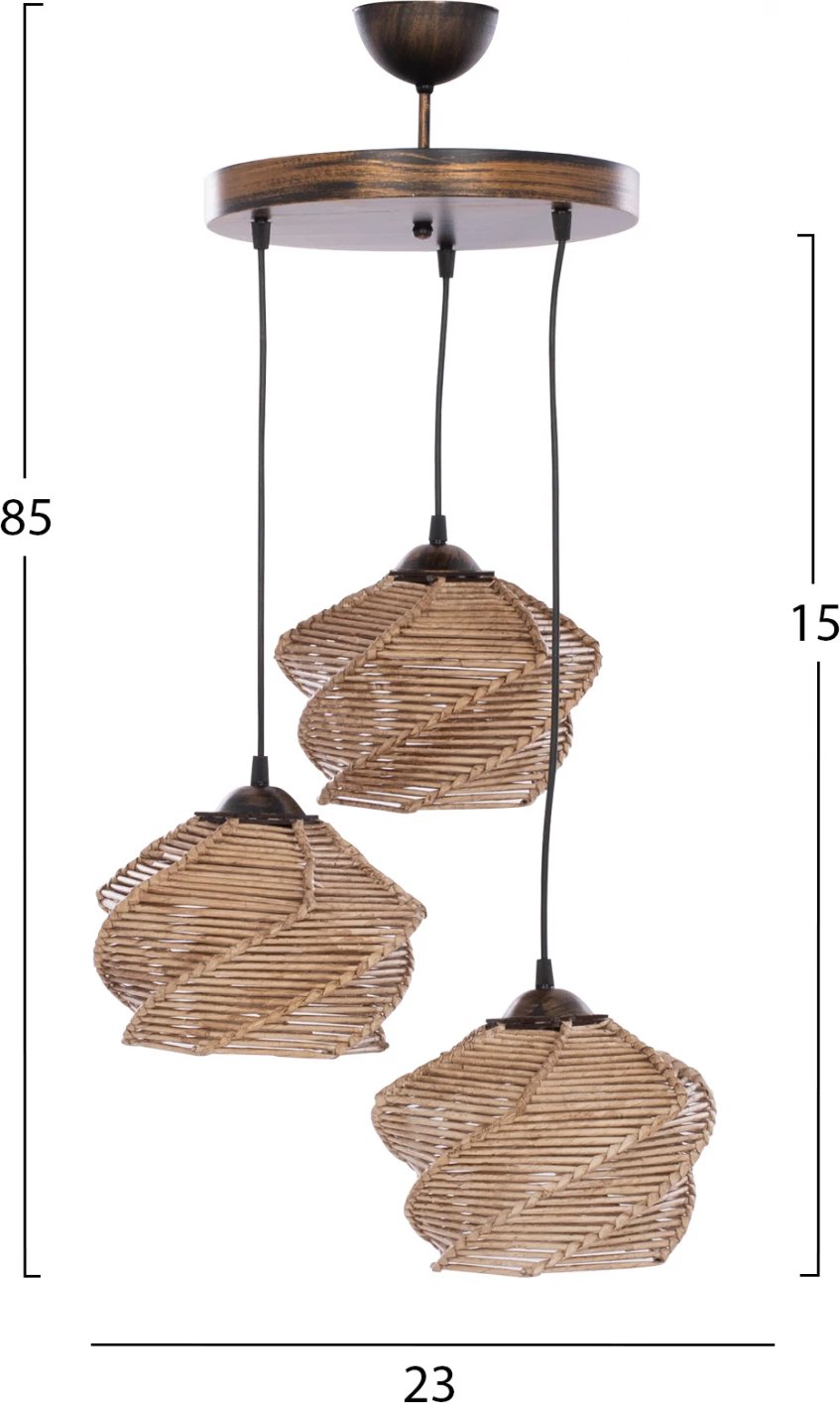 Llambë varëse për tavan, ngjyrë natyrale, FH7479.02, 23x85 cm Llambë varëse për tavan, ngjyrë natyrale, FH7479.02, 23x85 cm
