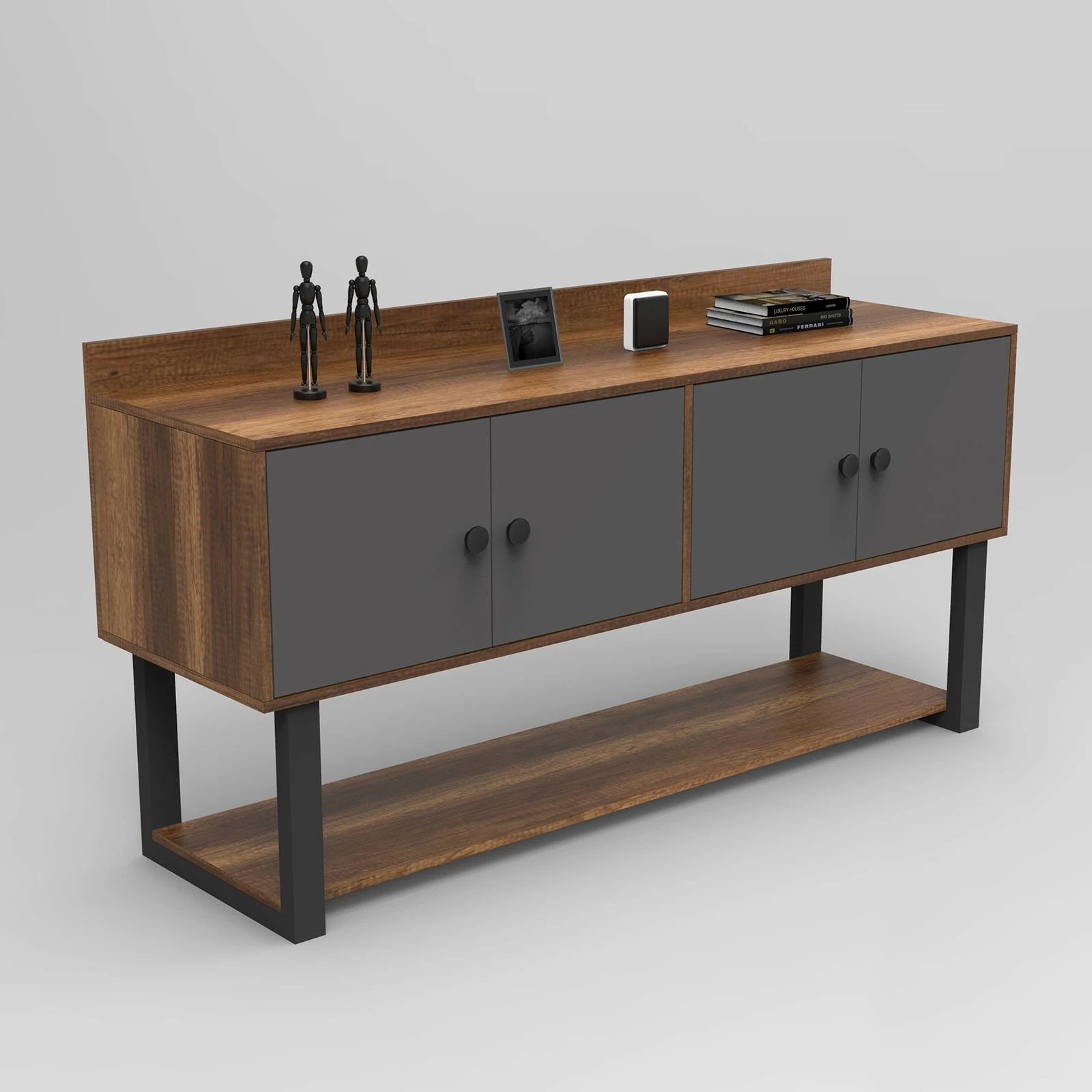 Konsol Skye Decor, Mn04-Ba, ngjyrë arre dhe antracit