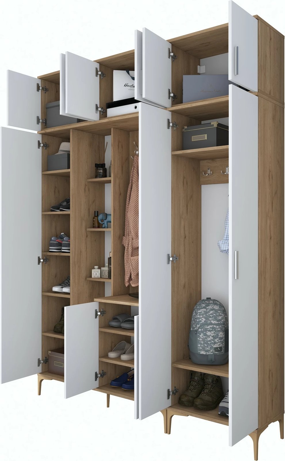 Stendë korridori Hanah Home, EA121 - 2765, ngjyrë arrë dhe e bardhë