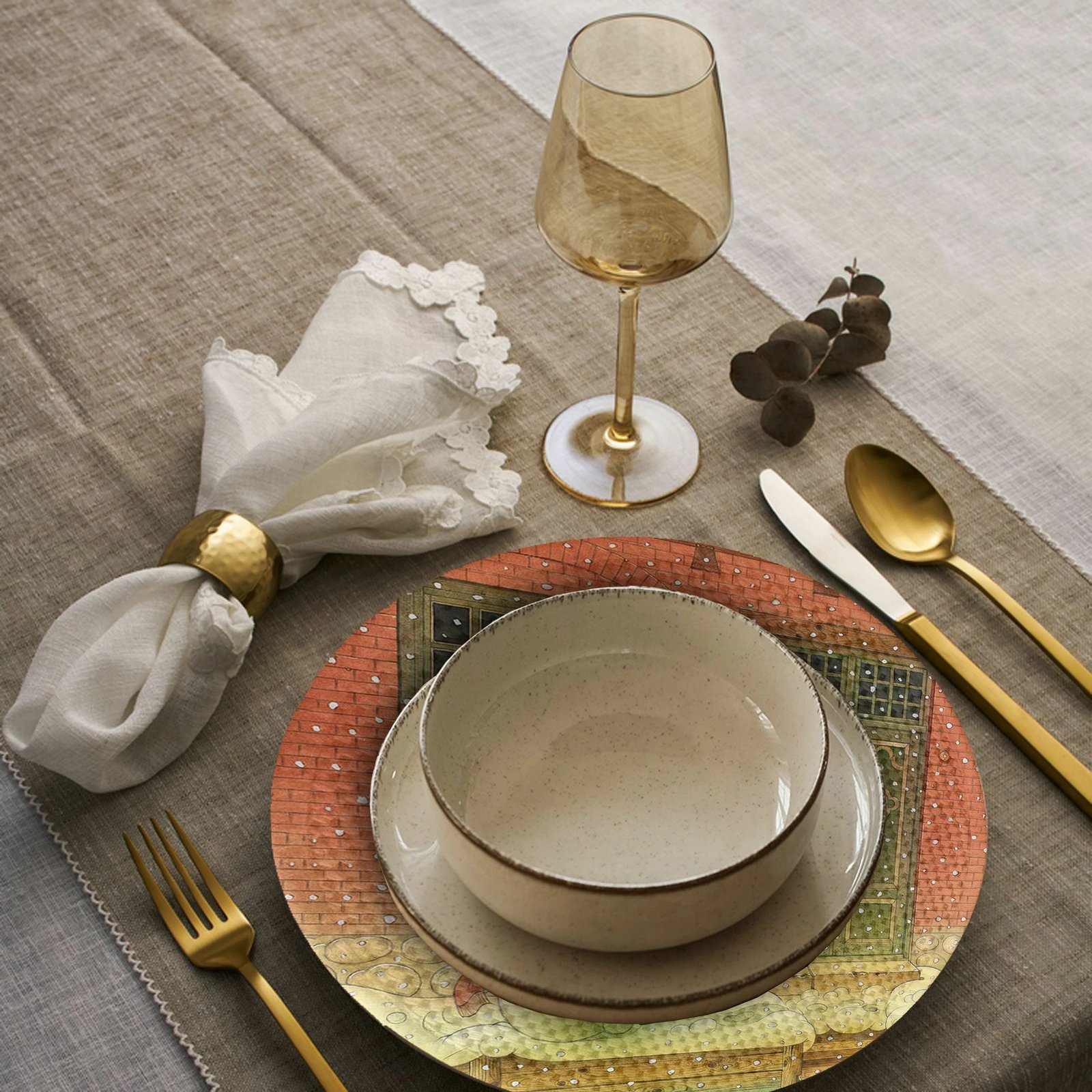 Set 4 nënshtrues tavoline Hermia Concept, shumëngjyrësh, 37cm