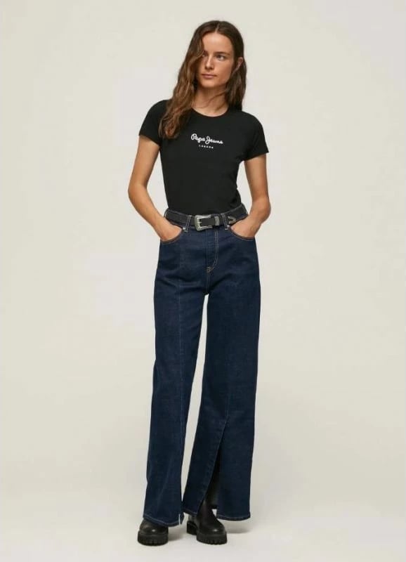 Maicë për femra Pepe Jeans, modeli New Virginia SS, e zezë