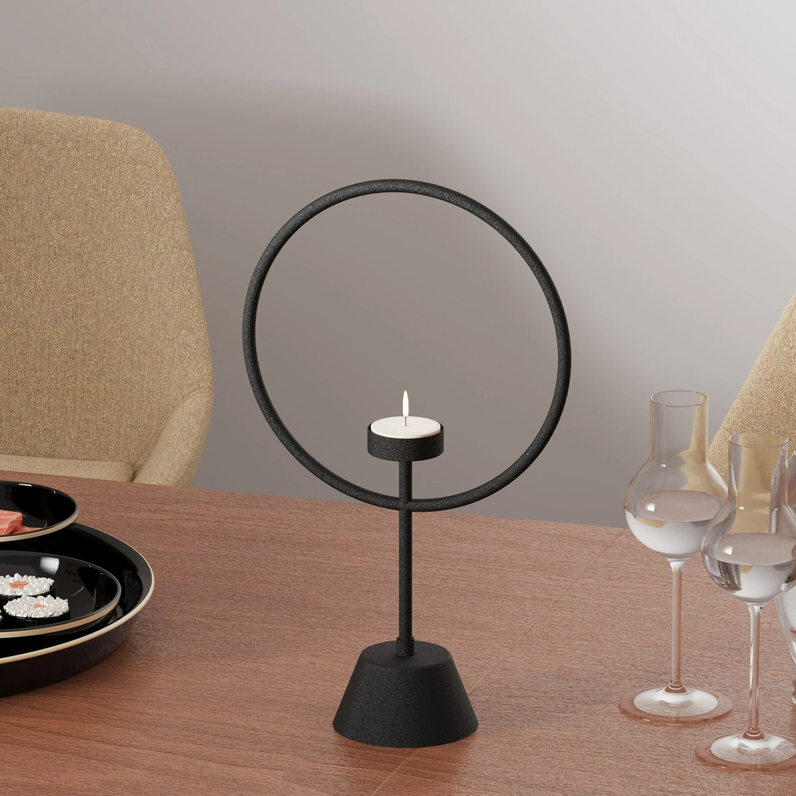 Aksesor dekorativ metalik Aberto Design, Caıros, ngjyrë e zezë