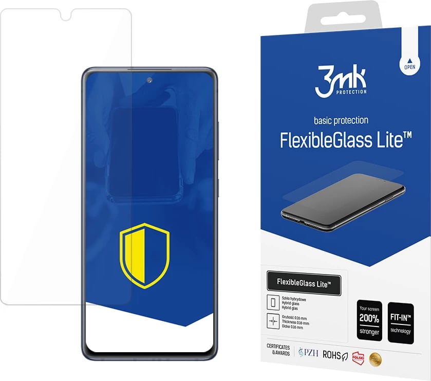 Xham mbrojtës hibrid për ekran, 3mk FlexibleGlass Lite, për Samsung Galaxy M51, Transparent