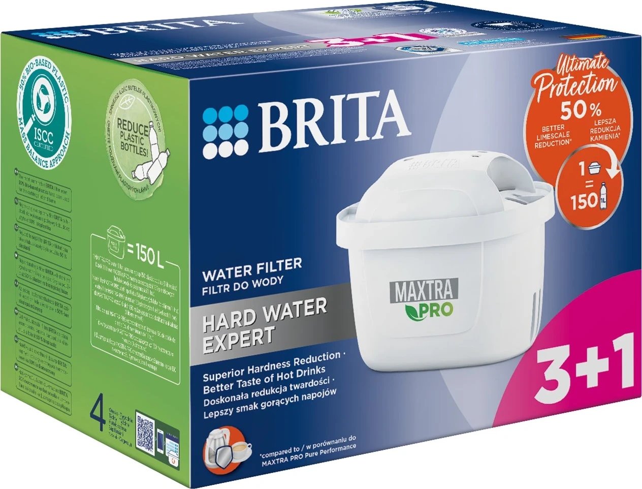 Filtrat e ujit për ujë të fortë Brita Maxtra Pro, 3+1 copë