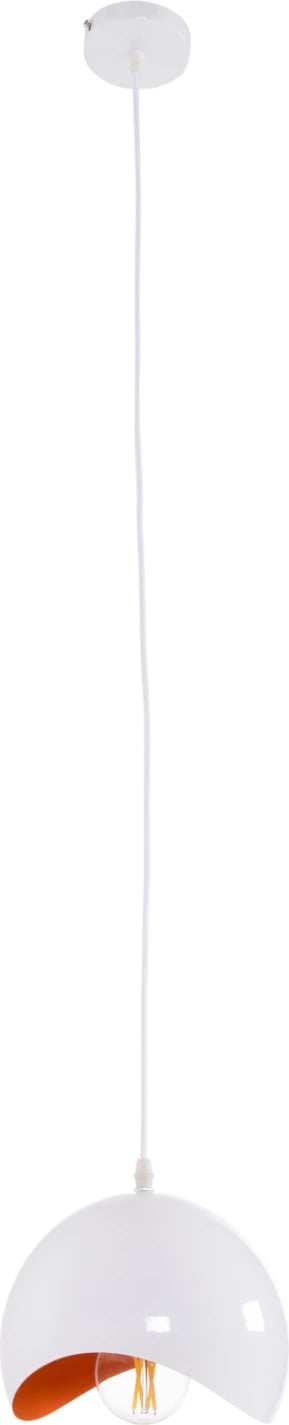 Llambë varëse tavani, sferë metalike, bardhë dhe portokalli, FH4165.02, Φ20x118H cm Llambë varëse tavani, sferë metalike, bardhë dhe portokalli, FH4165.02, Φ20x118H cm
