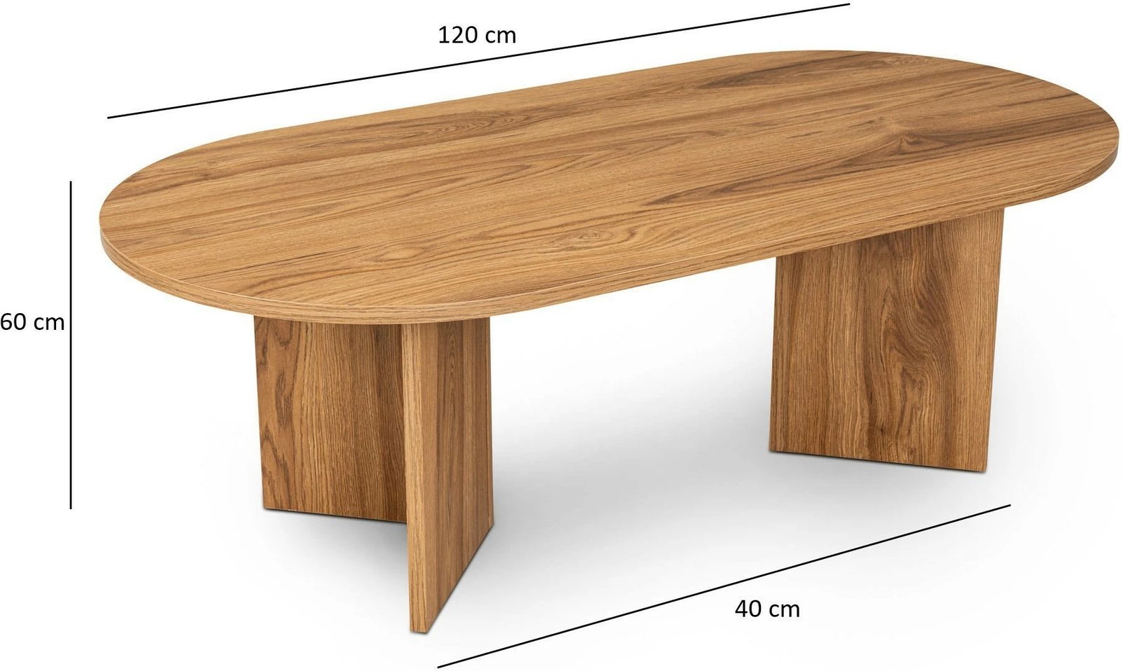 Tavolinë kafeje Nordure, ovale, ngjyrë lute