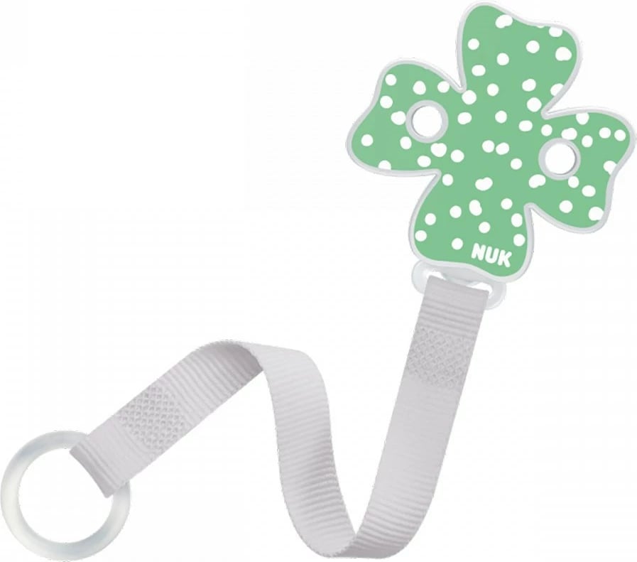 Rrip kapëse biberoni, NUK, me unazë silikoni dhe kapëse me hapje me një dorë, jeshile