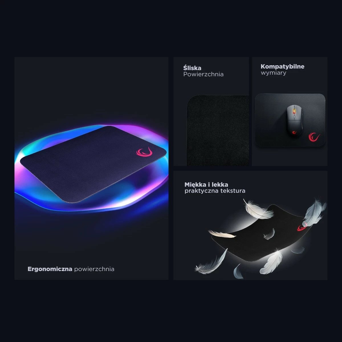 Mauspad gaming Rampage Pulsar S 22x29cm e zezë