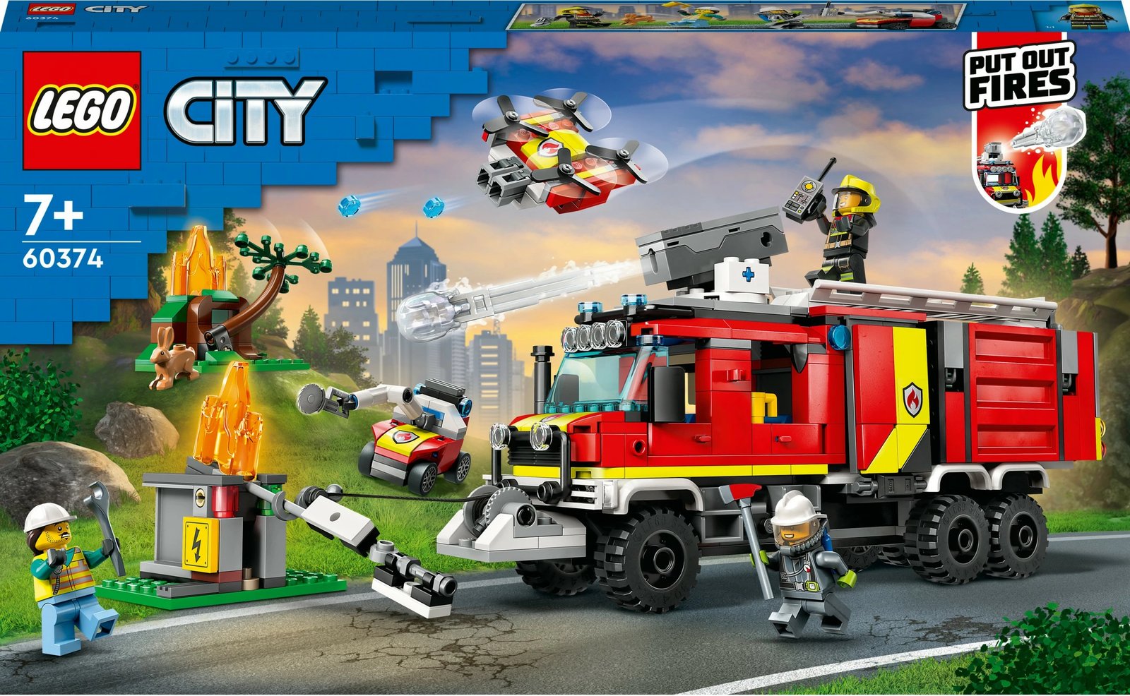Set ndërtimi LEGO City Fire Command Unit, 502 pjesë, plastikë, shumëngjyrëshe