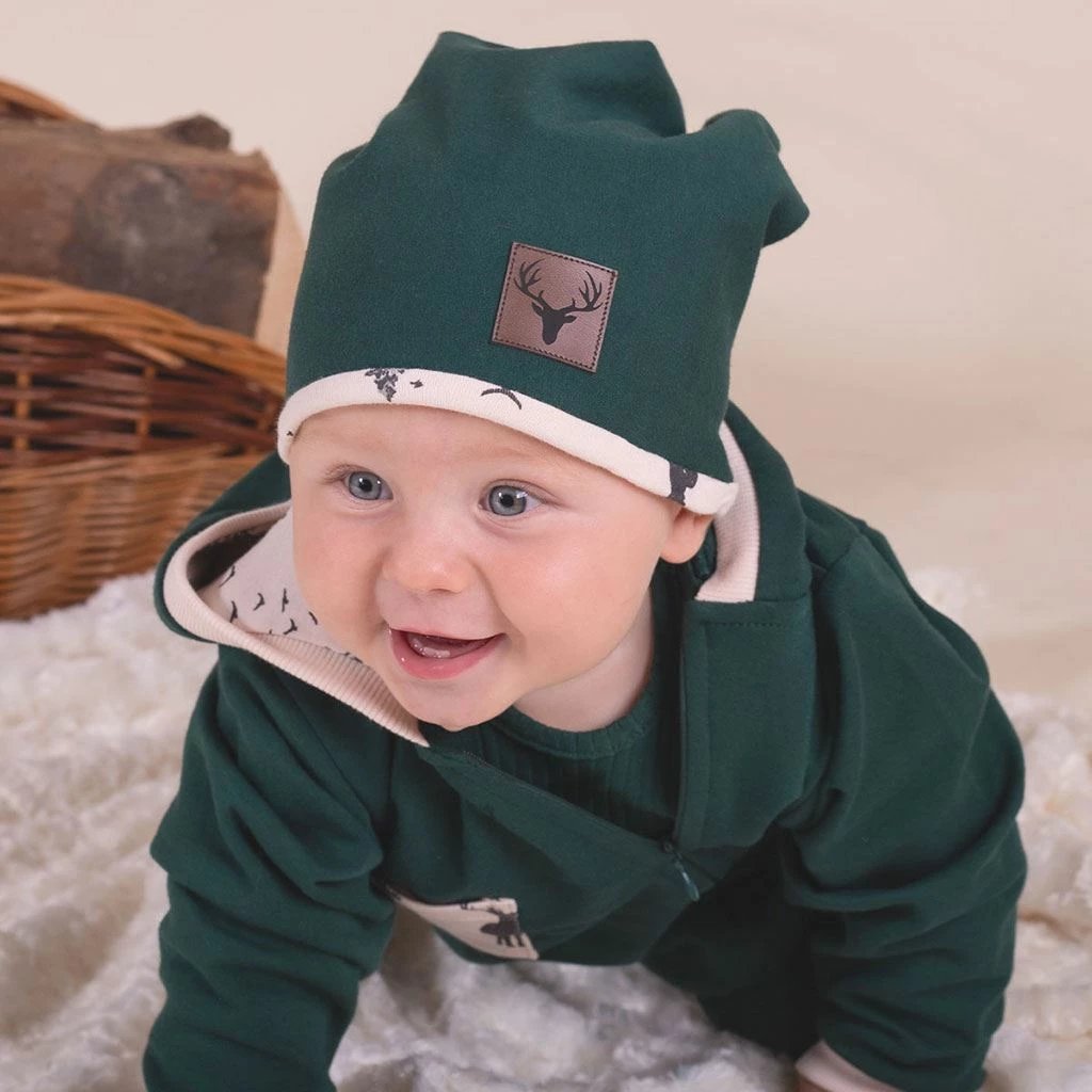 Kapelë bebe, Nicol Bambi, madhësi 68/74, pambuk me elastan, jeshile