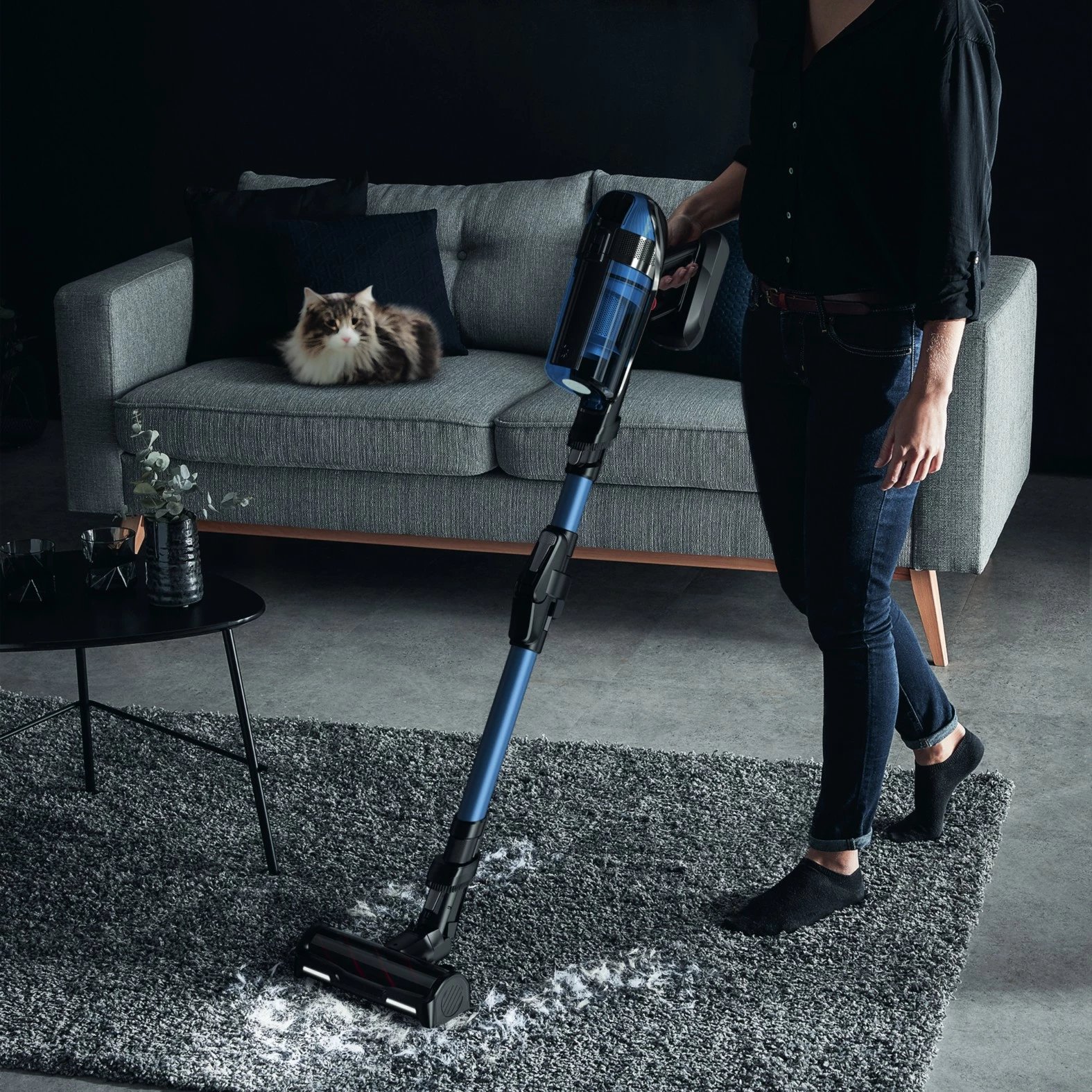 Fshesë me korrent pa kabllo Rowenta X-Force Flex 12.60 Aqua RH98C0WO, blu/zezë Fshesë me korrent pa kabllo Rowenta X-Force Flex 12.60 Aqua RH98C0WO, blu/zezë