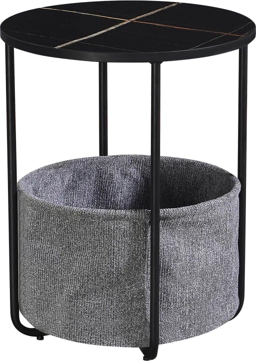 Tavolinë anësore Fredami, pamje mermeri të zi, 40x50cm