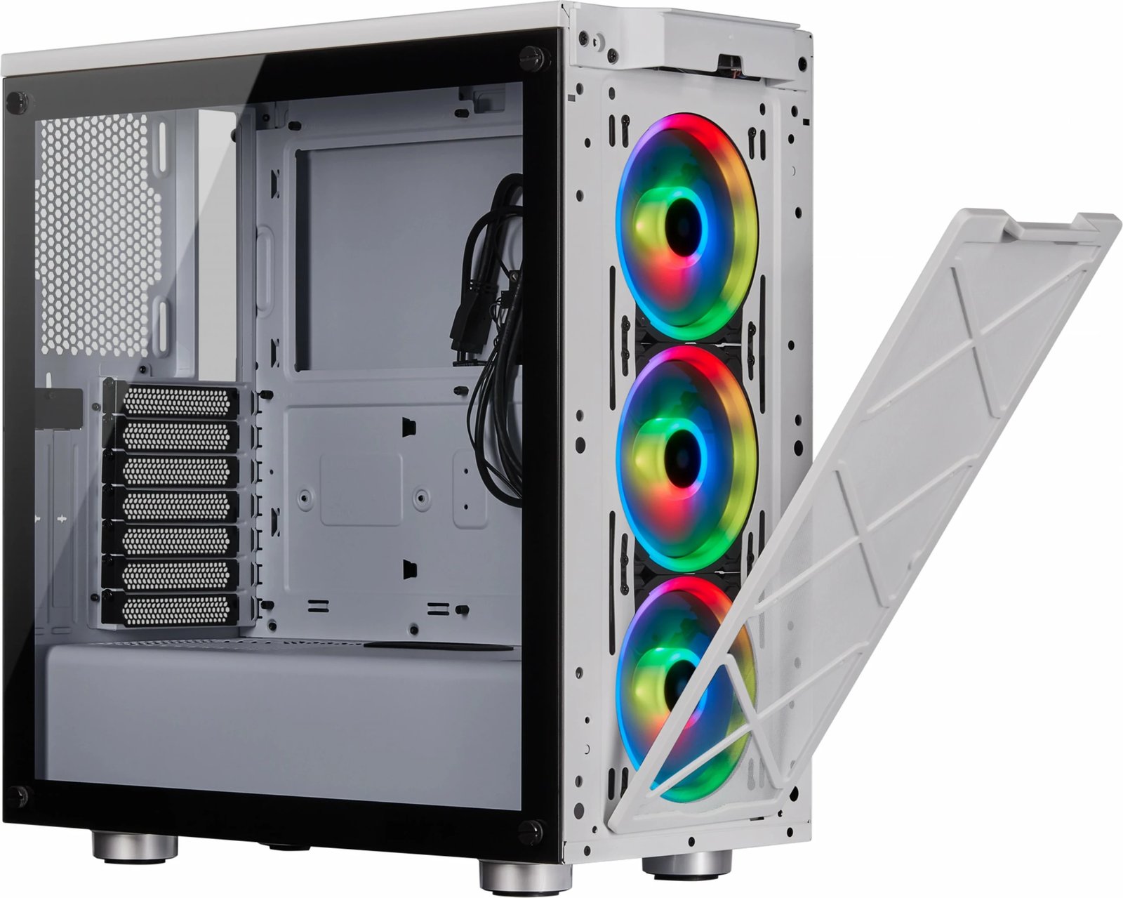 Kasë Corsair Crystal 465X, midi tower, xham i temperuar, RGB, e bardhë