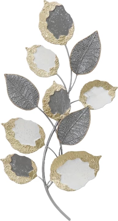 Dekor muror metalik në nuanca ari-bardhë-gri 47.5x89x6