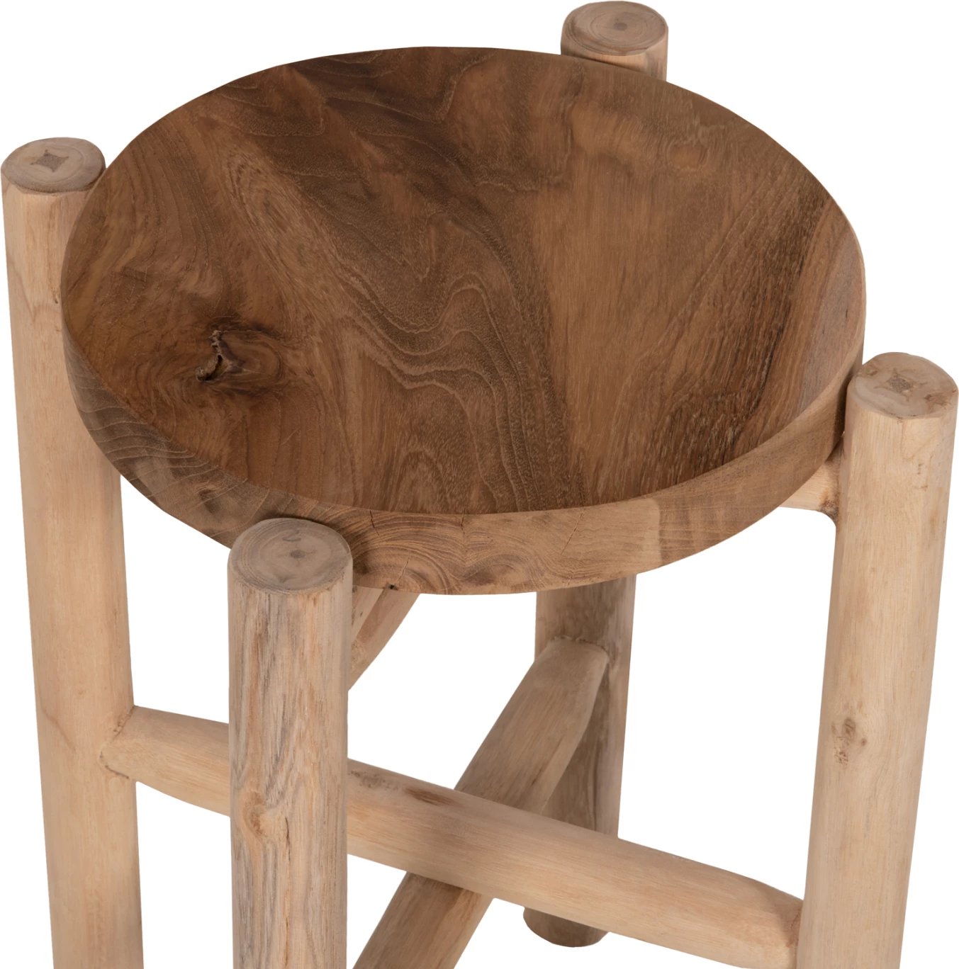 Tavolinë anësore/piedestal HOVER FH7900 dru TEAK ngjyrë natyrale Φ30x50Hcm