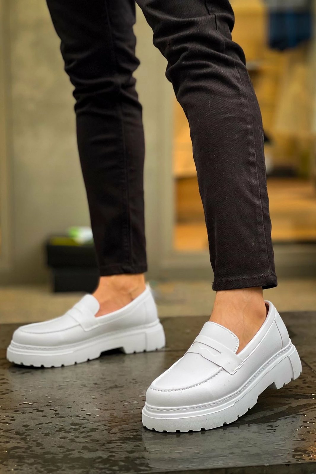Këpucë për meshkuj, Chekich 2417 FBT White Men Loafer