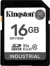 Kartë memorie SD industriale, Kingston, SDIT/16GB, 16GB SDHC UHS-I U3 V30 A1 pSLC, deri 100MB/s leximi 80MB/s shkrimi, -40°C–85°C