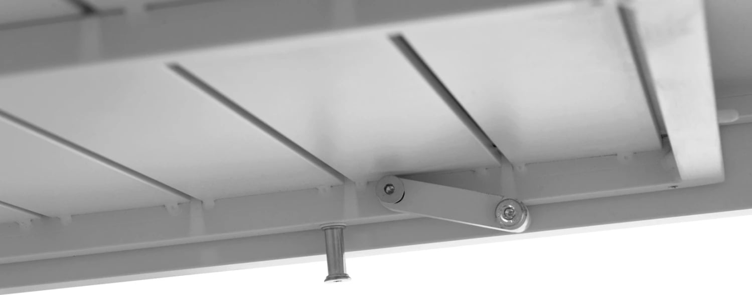 Tavolinë ngrënieje e zgjatshme KRUM, alumin i bardhë, FH6277.01, 160-240x90x73cm