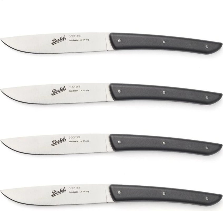 Set thika bifteku Berkel KCO4SW11SRMBL, 4 copë, çelik inox, dorezë e zezë
