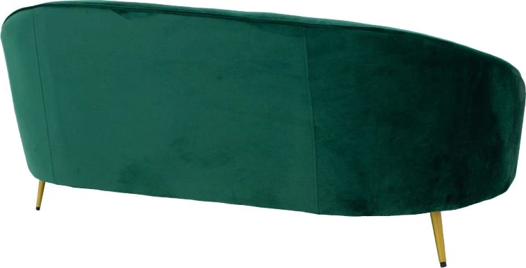 Divan treshe Amora kadife jeshile e errët - metal i artë 180x81x77cm
