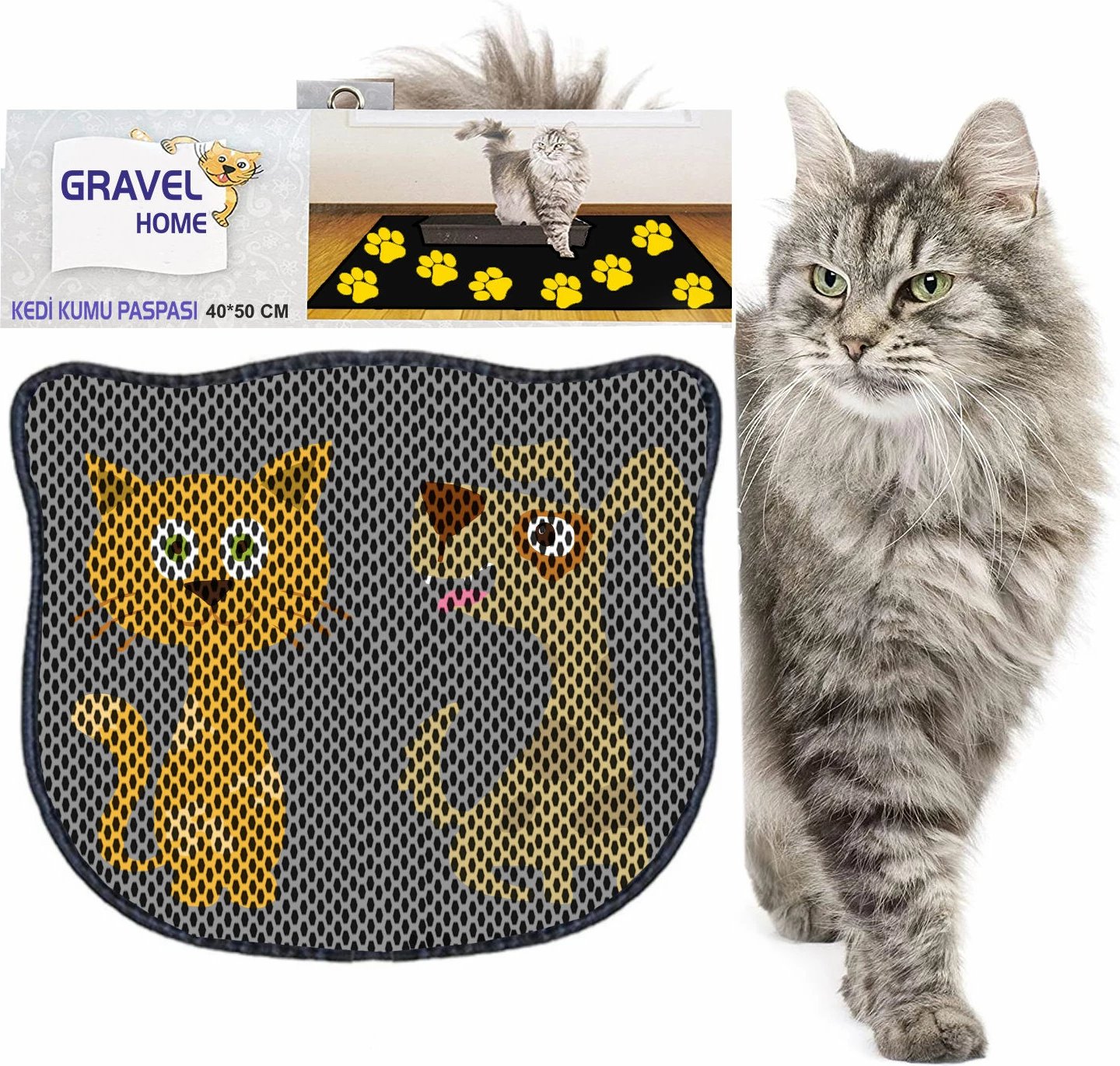 Tapet për rërë mace, shumëngjyrësh, Kdkafa0230