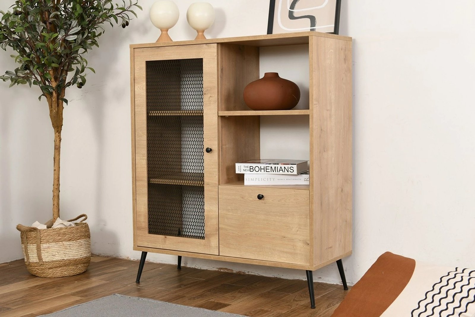 Dollap multifunksional, ngjyrë lisi, Hanah Home, Wire