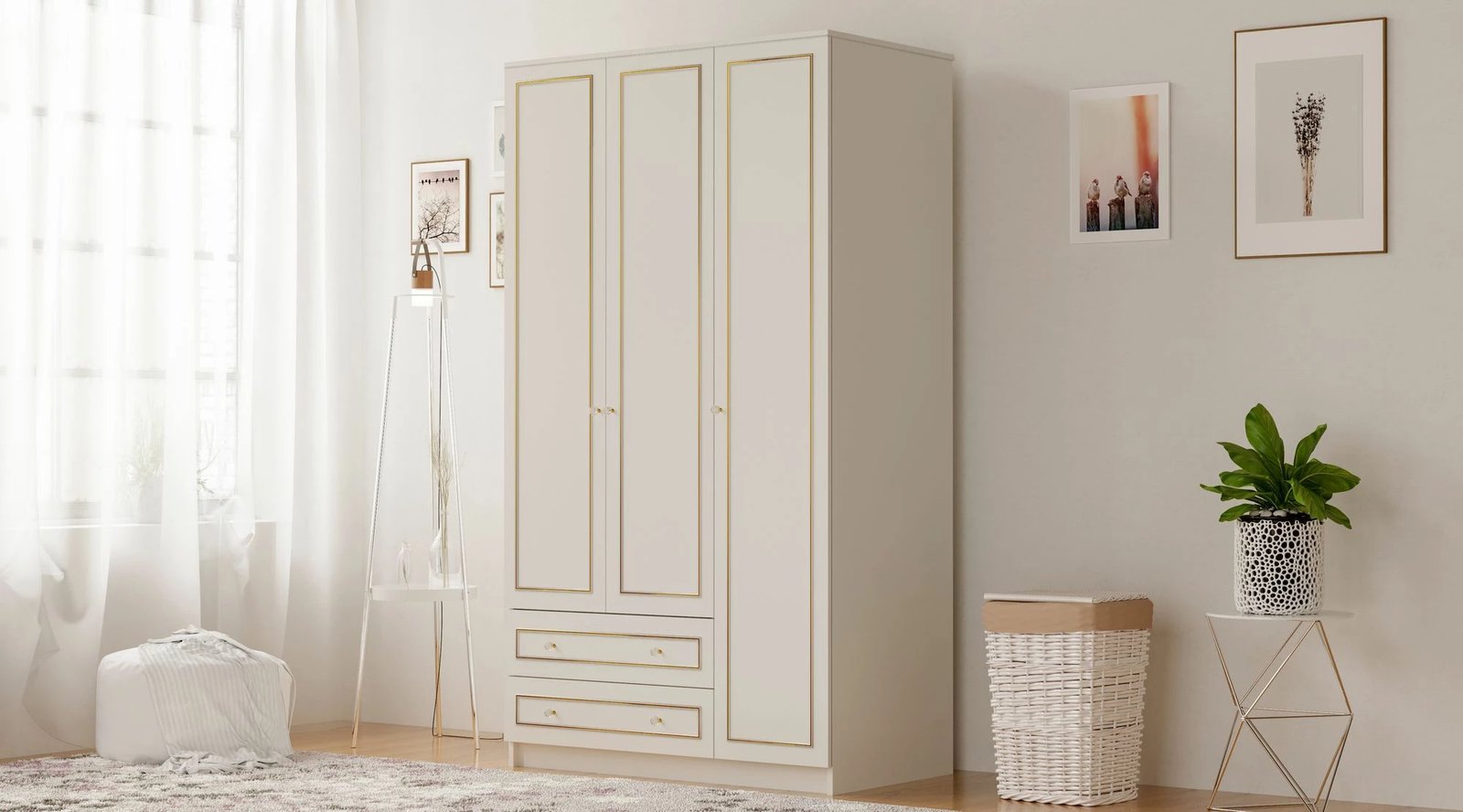 Dollap Skye Decor, RB-076, ngjyrë e bardhë mat