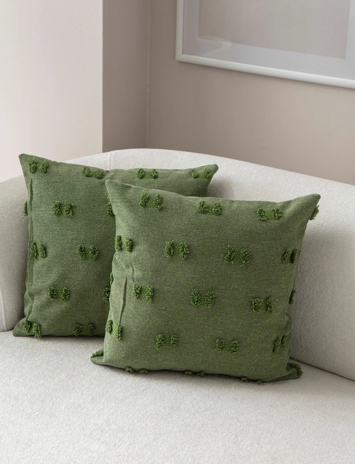 Set mbulesash për jastëkë (2 copë), Evila Originals, Tuffet - e gjelbër v2