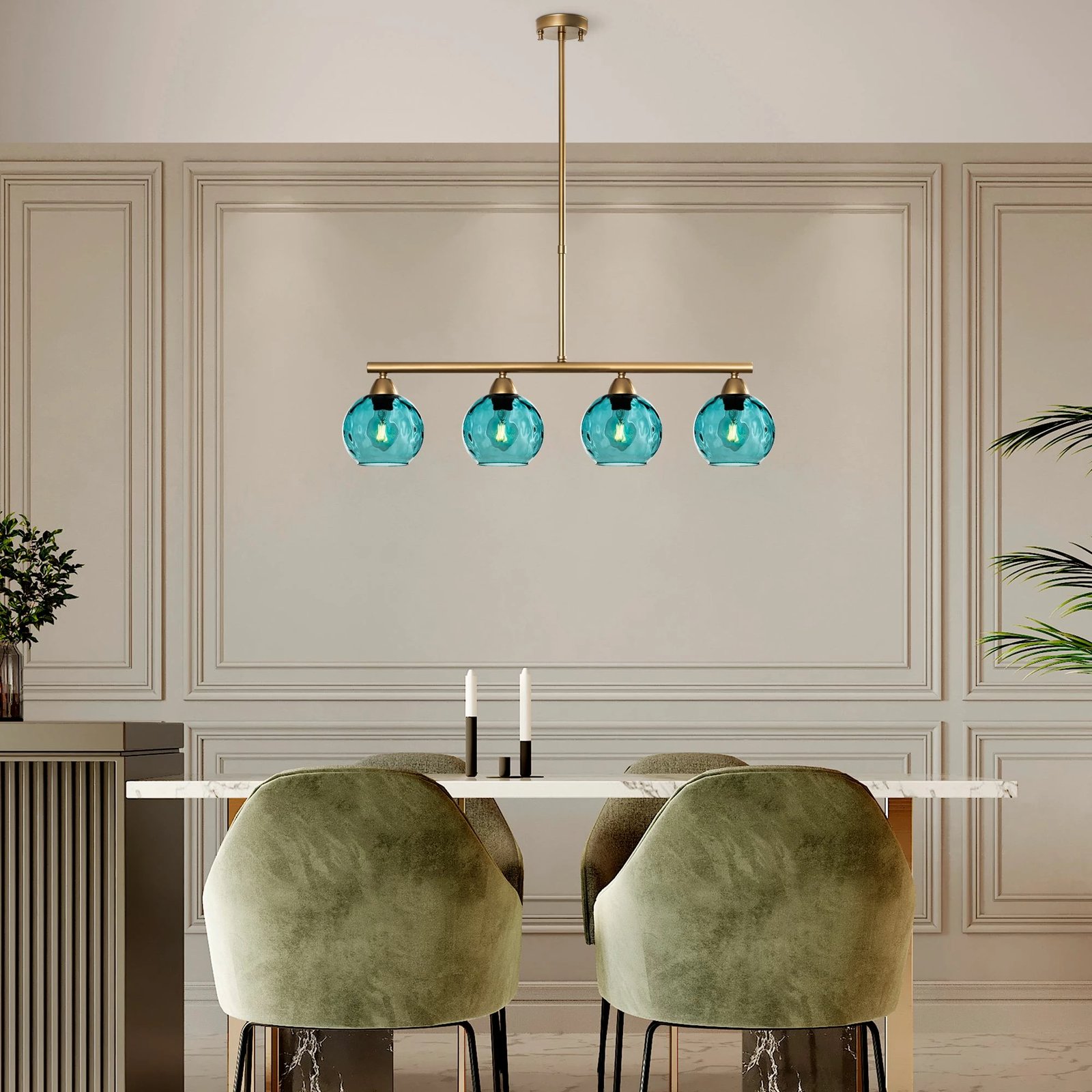 Llambadar Opviq, Benek - 15 - 14442, ngjyrë kaltër dhe ari